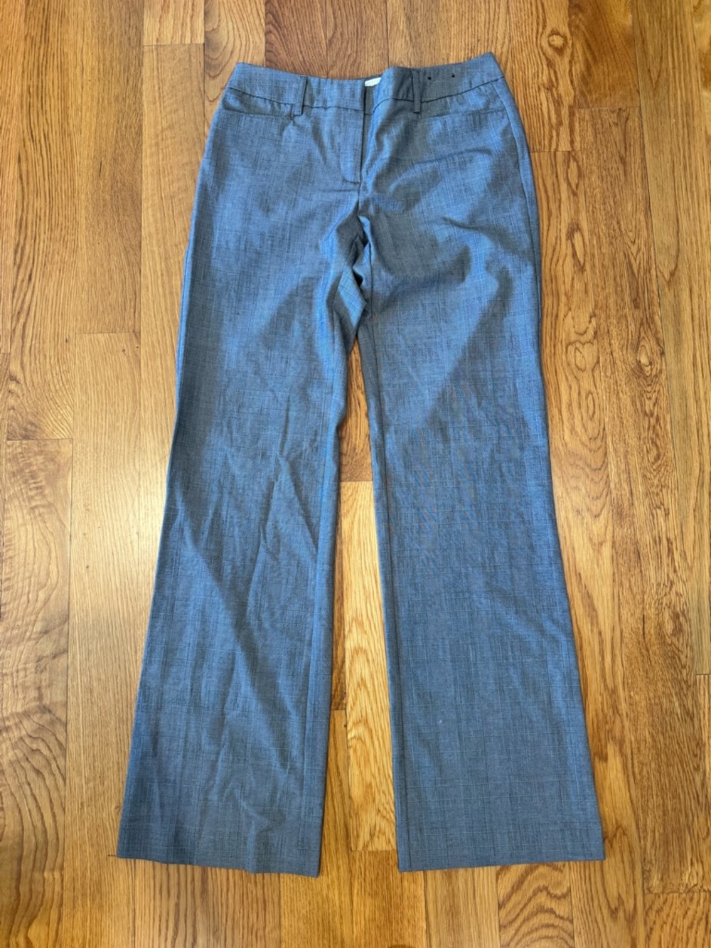 New York & Company Gray Plaid Bootcut Flair Dress Pants 0